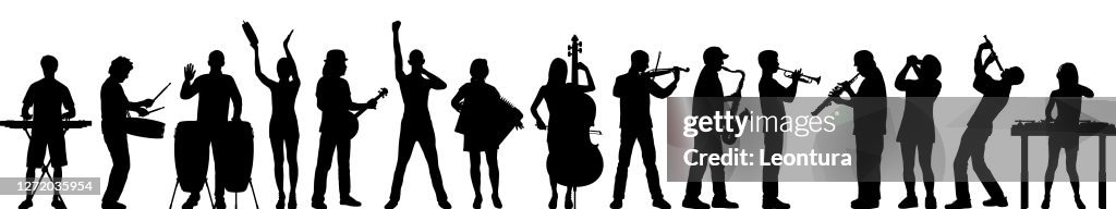 Highly Detailed Musician Silhouettes