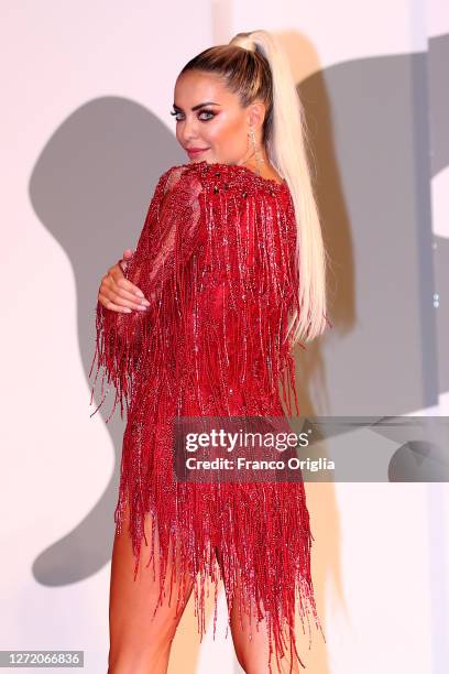 Elena Morali walks the red carpet ahead of the movie "Run Hide Fight" at the 77th Venice Film Festival on September 10, 2020 in Venice, Italy.