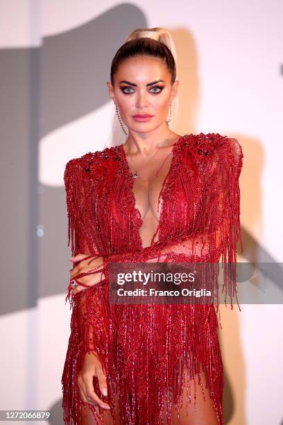 Elena Morali walks the red carpet ahead of the movie "Run Hide Fight" at the 77th Venice Film Festival on September 10, 2020 in Venice, Italy.