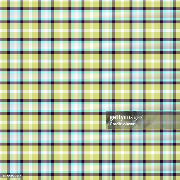 colorful classic plaid tartan seamless squared pattern - linen texture background stock illustrations