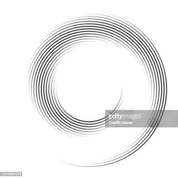 swirl pattern spiral, connected arrows. - arrow logo stock illustrations