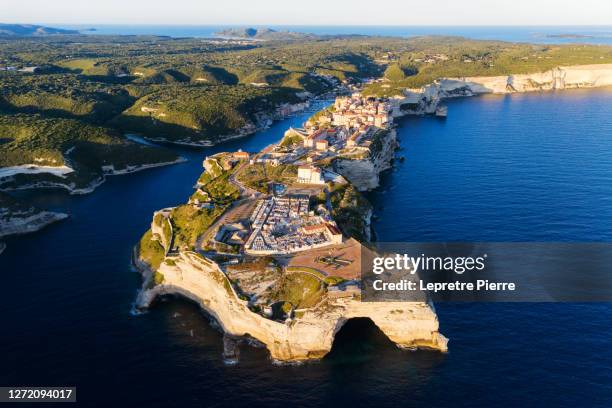 other side of bonifacio at golden hour (corse du sud) - france - corsica bildbanksfoton och bilder