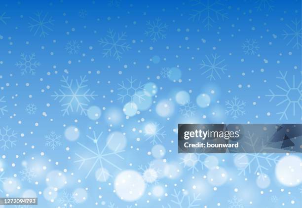 ブルー冬スノーフレークボケの背景 - 空気感点のイラスト素材／クリップアート素材／マンガ素材／アイコン素材