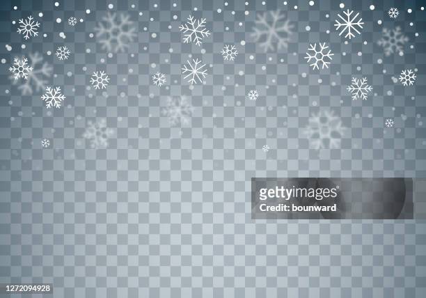 illustrazioni stock, clip art, cartoni animati e icone di tendenza di christmas winter falling snowflakes sfondo trasparente - snowflake