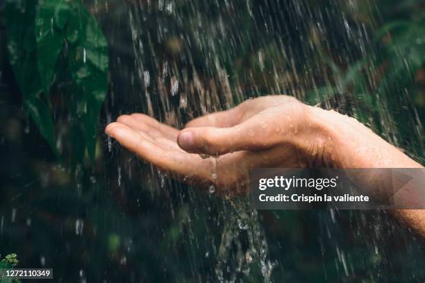 hand against water drops - ducha stock pictures, royalty-free photos & images