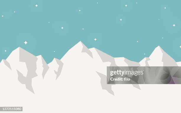 bildbanksillustrationer, clip art samt tecknat material och ikoner med mountain vinterlandskap bakgrund - is