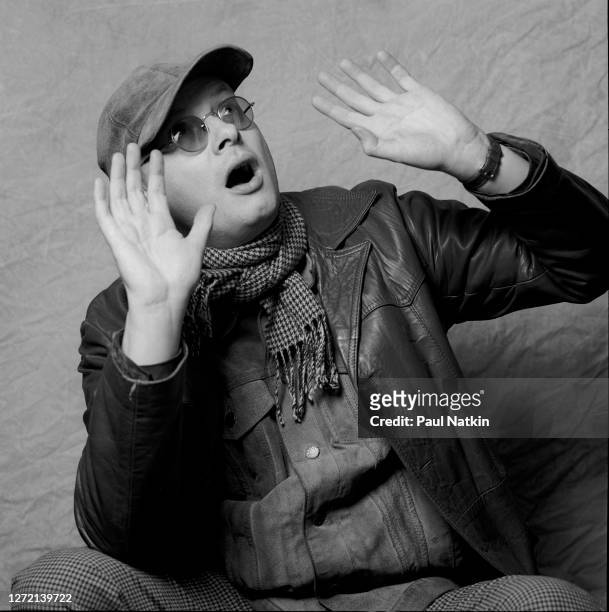 English New Wave and Pop musician Andy Partridge, of the group XTC, at WXRT Radio, Chicago, Illinois, March 2, 1999.