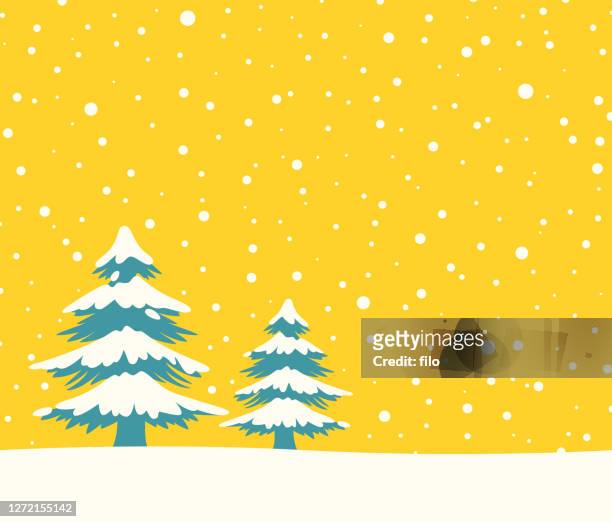 ilustraciones, imágenes clip art, dibujos animados e iconos de stock de fondo del paisaje del árbol de invierno - abeto picea
