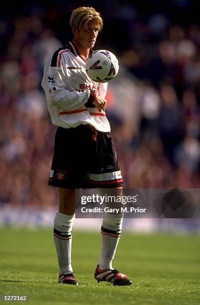 David Beckham of Manchester United in action during the FA Carling Premiership match against West Ham at Boleyn Ground in London, England. \...