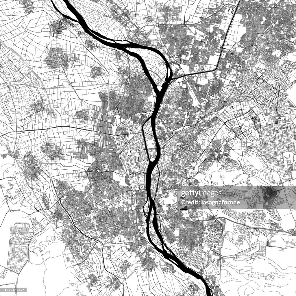 Giza / Cairo, Egypt Vector Map