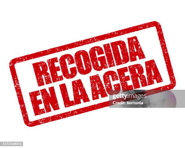 curbside pickup spanish rubber stamp - curbside pickup stock illustrations