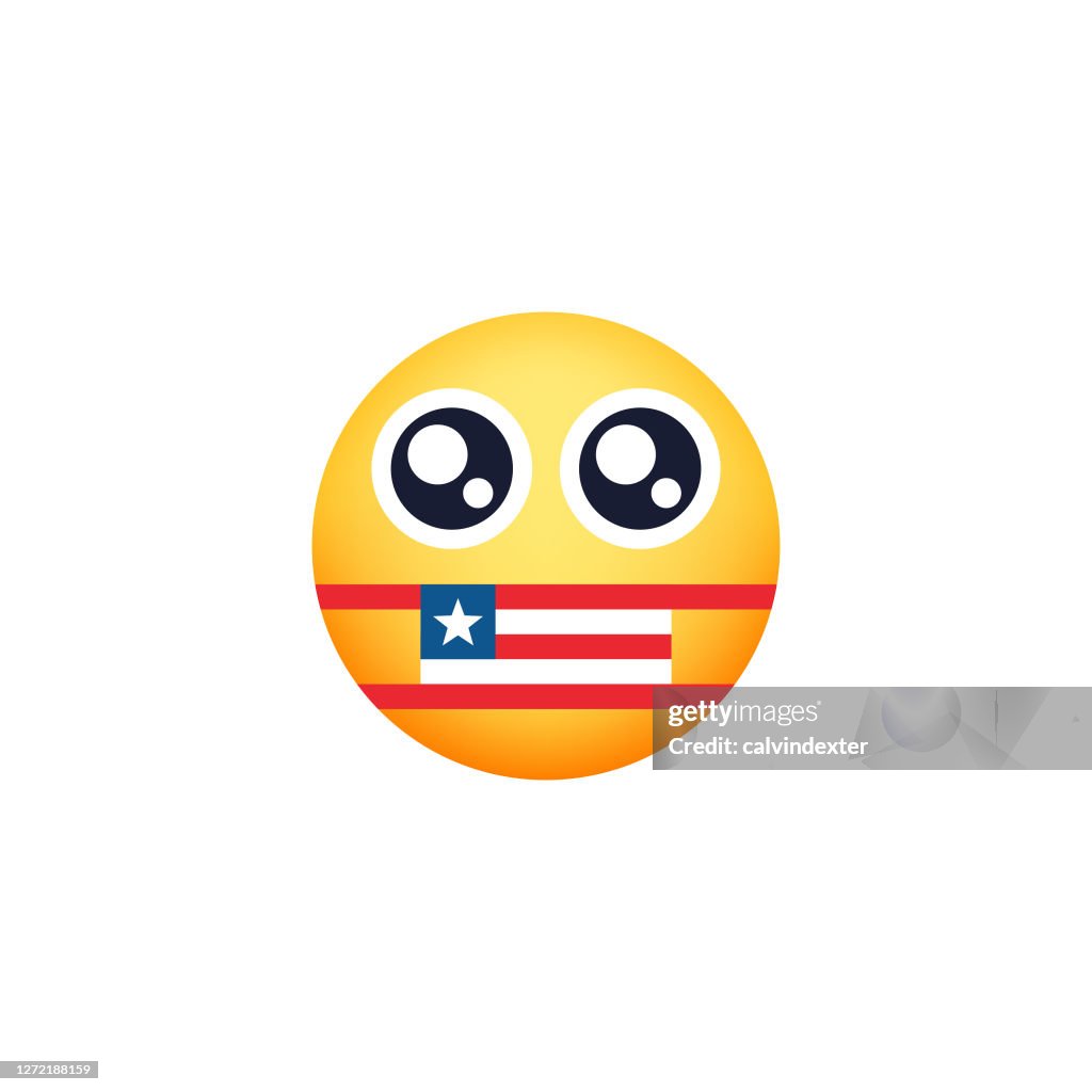 Emoticon face mask usa flag