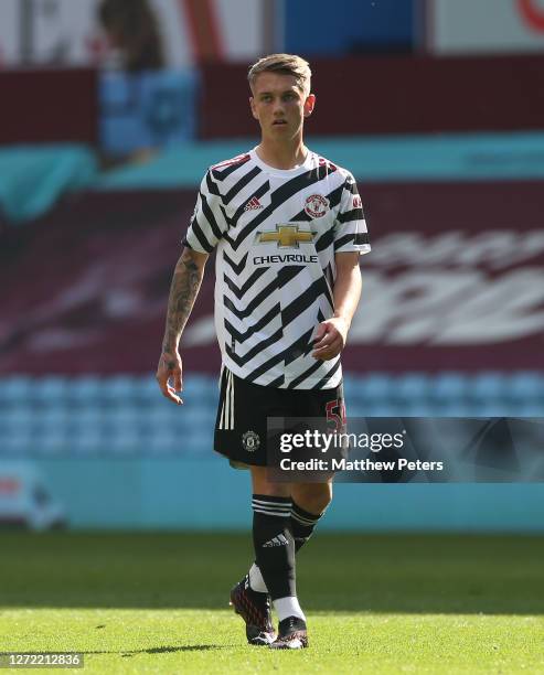 Ethan Galbraith of Manchester United in action during a pre-season friendly match between Aston Villa and Manchester United at Villa Park on...