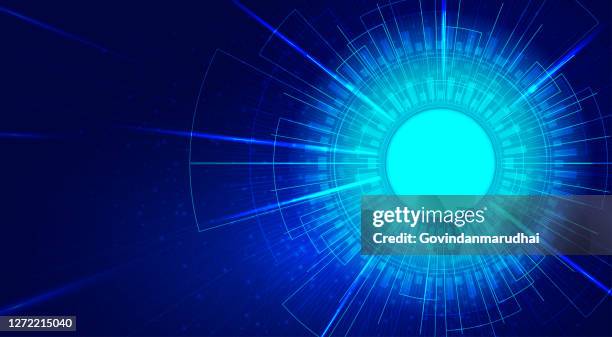 illustrazioni stock, clip art, cartoni animati e icone di tendenza di concetto di tecnologia digitale vettoriale, sfondo astratto - effetto luminoso