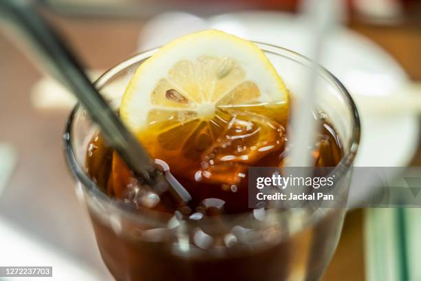 frozen lemon tea - lemon soda stock pictures, royalty-free photos & images