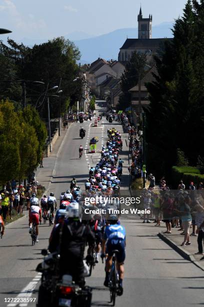 Morestel Village / Peloton / Landscape / Fans / Public / during the 107th Tour de France 2020, Stage 15 a 174,5km stage from Lyon to Grand Colombier...