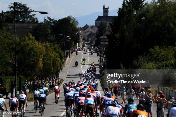 Morestel Village / Peloton / Landscape / Fans / Public / during the 107th Tour de France 2020, Stage 15 a 174,5km stage from Lyon to Grand Colombier...