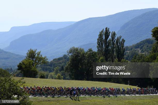 Montée de la Selle de Fromentel / Peloton / Landscape / Mountains / during the 107th Tour de France 2020, Stage 15 a 174,5km stage from Lyon to Grand...