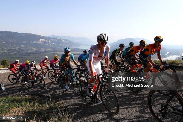 Tadej Pogacar of Slovenia and UAE Team Emirates White Best Young Rider Jersey /Peloton / during the 107th Tour de France 2020, Stage 15 a 174,5km...