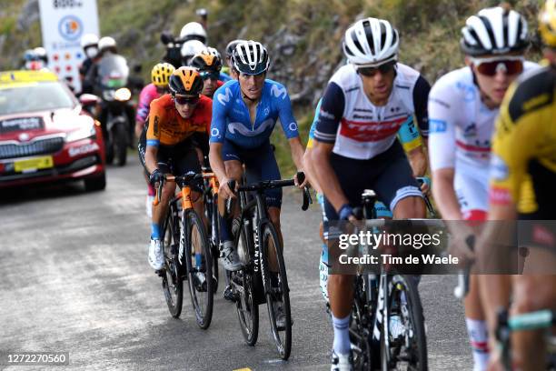 Pello Bilbao of Spain and Team Bahrain - Mclaren / Enric Mas Nicolau of Spain and Movistar Team / during the 107th Tour de France 2020, Stage 15 a...