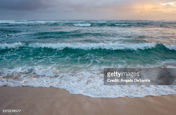 rolling ocean waves at dusk - 潮流 ストックフォトと画像
