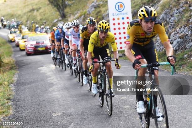 Primoz Roglic of Slovenia and Team Jumbo - Visma Yellow Leader Jersey / Grand Colombier / during the 107th Tour de France 2020, Stage 15 a 174,5km...