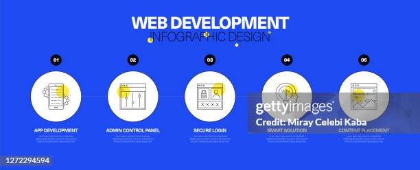 web development infographic design concept - system admin stock illustrations