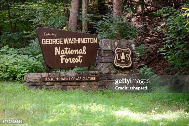 george washington national forest sign - amerikanische forstbehörde stock-fotos und bilder