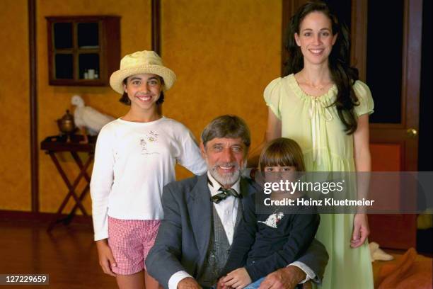 Casual portrait of Joe Namath with wife Tatiana and daughters Jessica and Olivia after a performance of The Seagull at the arcLight Theater. New...