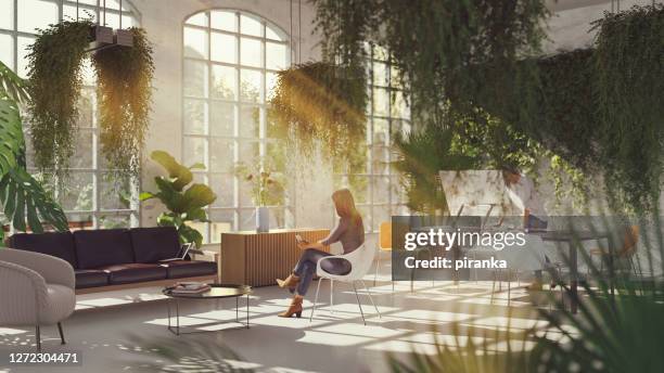 studio vert - bâtiment écologique photos et images de collection