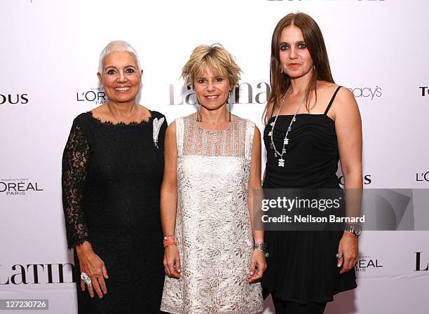 Rosa Oriol Tous, Eugenia Martinez de Irujo and Rosa Tous attend Latina Magazine's 15th anniversary celebration at Espace on September 26, 2011 in New...