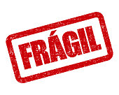 Fragile Portuguese Rubber Stamp