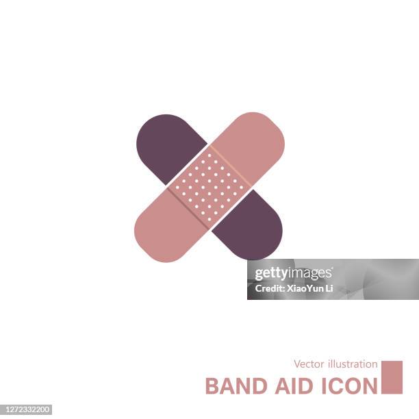 vector drawn band-aid. - wound care stock illustrations