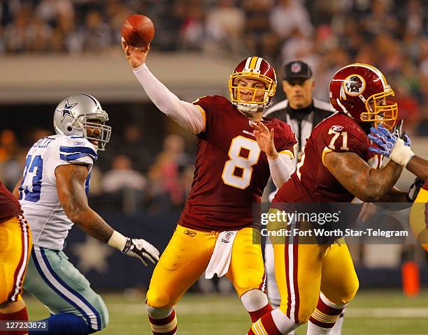 Cowboys Redskins Rivalry Washington Redskins quarterback Rex Grossman releases a pass against ...