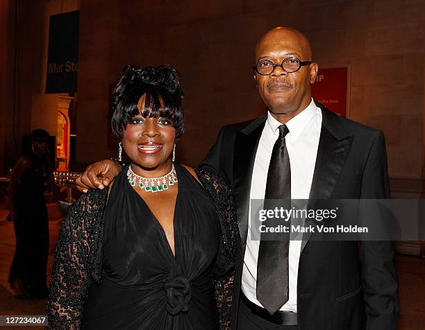 Honorees LaTayna Richardson Jackson and actor Samuel L. Jackson attend the Multicultural Benefit Gala to Celebrate "An Evening of Many Cultures" at...