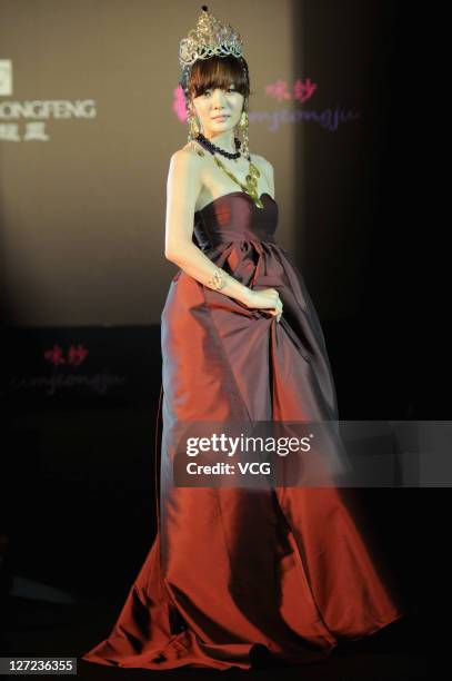 South Korea singer Rim Chae attends the Tianbao Longfeng Jewellery fashion show on September 26, 2011 in Shanghai, China.