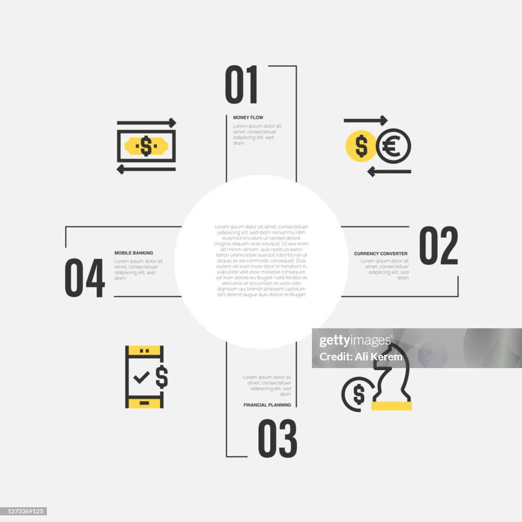 Infographic Design Template Money Flow Currency Converter Financial ...