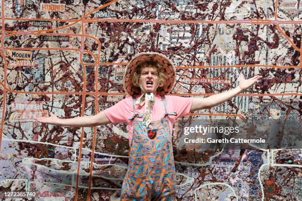 Artist Grayson Perry poses at the "Grayson Perry: The Most Specialest Relationship" photocall at Victoria Miro Gallery on September 14, 2020 in...