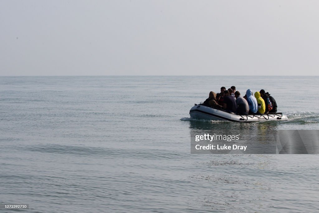 Migrants Land On Kent Beach After Crossing English Channel