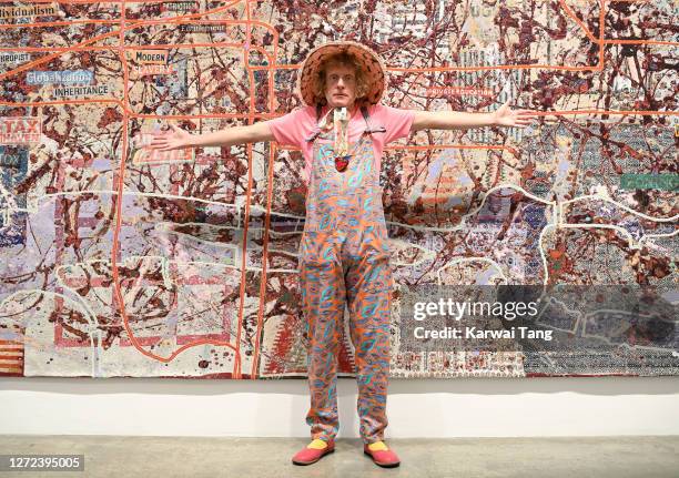 Grayson Perry attends the "Grayson Perry: The Most Specialest Relationship" photocall at Victoria Miro Gallery on September 14, 2020 in London,...