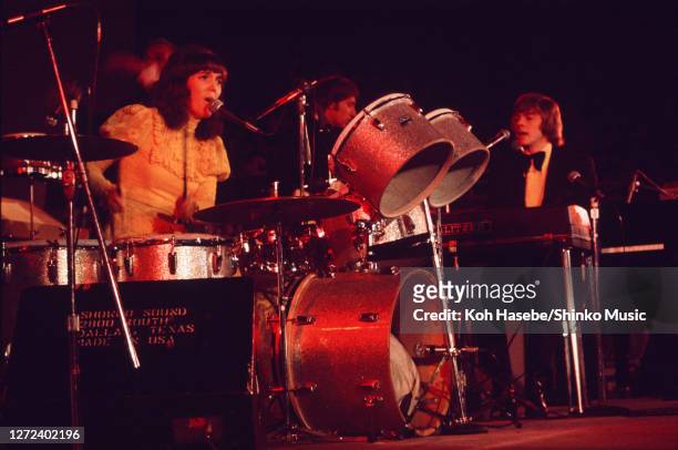 The Carpenters perform on stage at Nippon Budokan, Tokyo, Japan, 2nd June 1972. Karen Carpenter , Richard Carpenter .