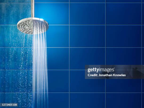 water streaming from shower head - dusch bildbanksfoton och bilder
