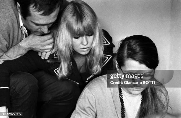 Mylène Demongeot et son mari Marc Simenon, en février 1968.