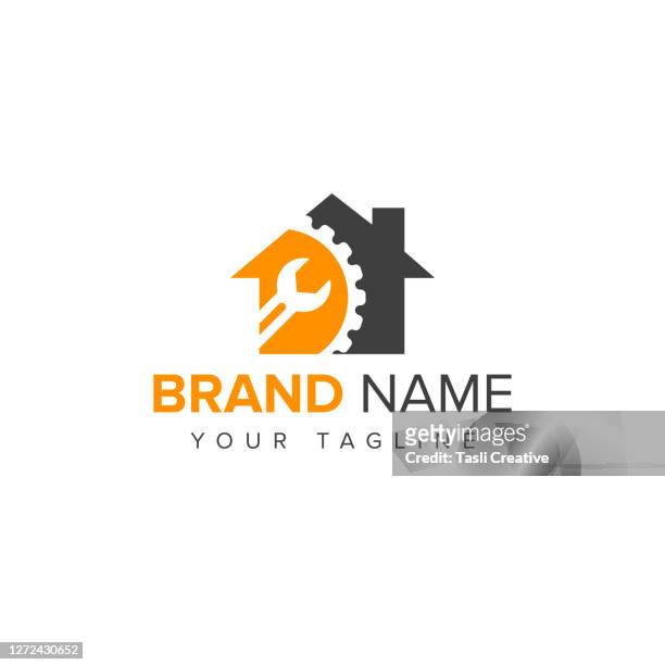 home repair vector logo design - construction logo stock illustrations
