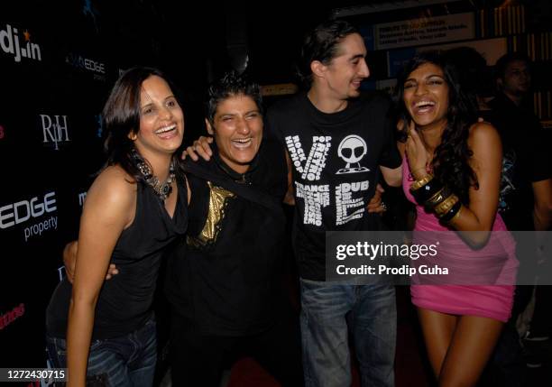 Nisha Harale,Guest, Adam Bedi and Anushka Manchanda attend the 'My Fav DJ' awards on May 21, 2010 in Mumbai, India.