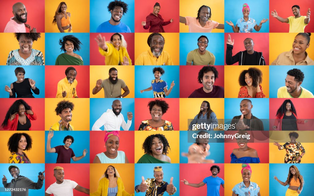 Black people portraits laughing dancing having fun