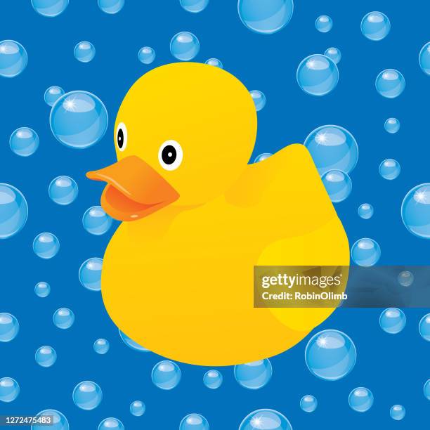 water bubbles rubber duck icon - rubber duck stock illustrations