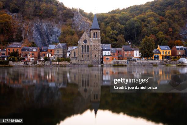 église saint paul des rivages, dinant, belgium - belgium landscape stock pictures, royalty-free photos & images