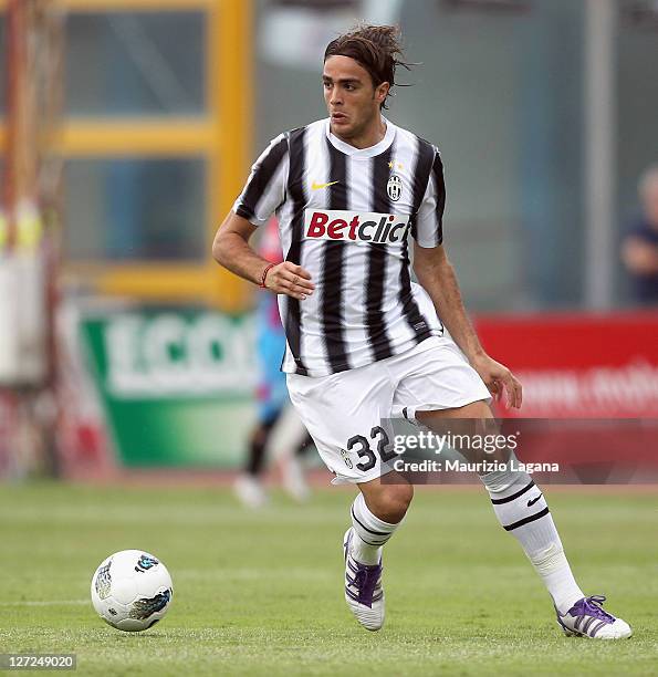 Alessandro Matri of Juventus during the Serie A match between Catania Calcio and Juventus FC at Stadio Angelo Massimino on September 25, 2011 in...