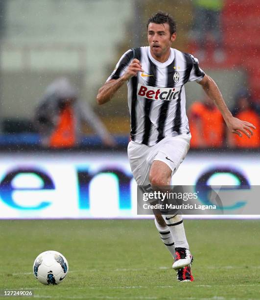 Andrea Barzagli of Juventus during the Serie A match between Catania Calcio and Juventus FC at Stadio Angelo Massimino on September 25, 2011 in...
